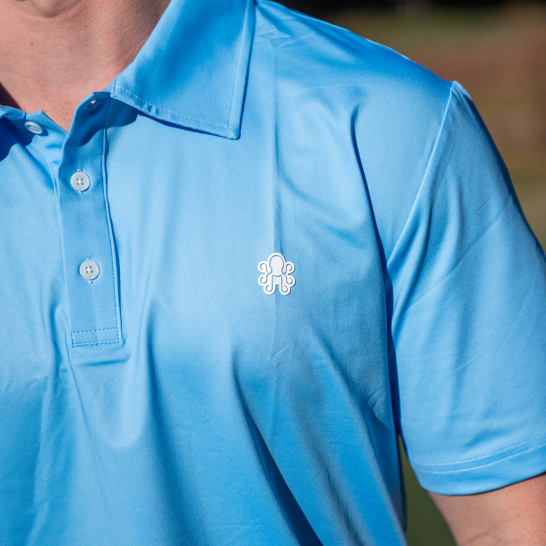 Kraken Solid Golf Polo - Baby Blue