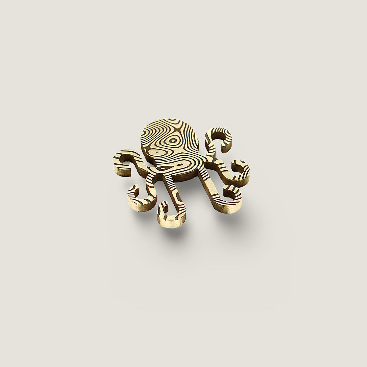 Kraken Logo Ball Marker - Brass Damascus