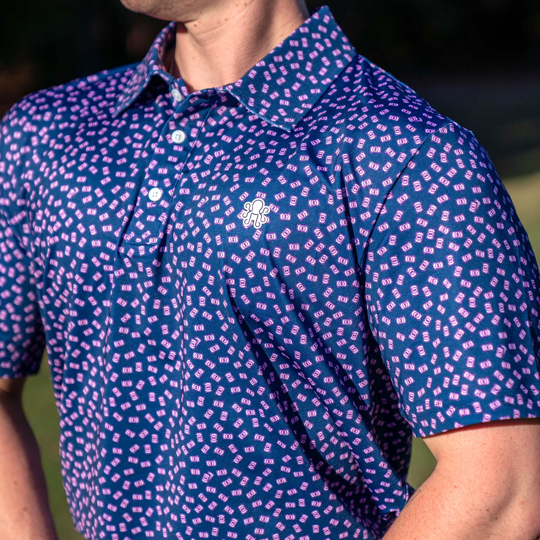 Kraken Solid Golf Polo - Navy Money