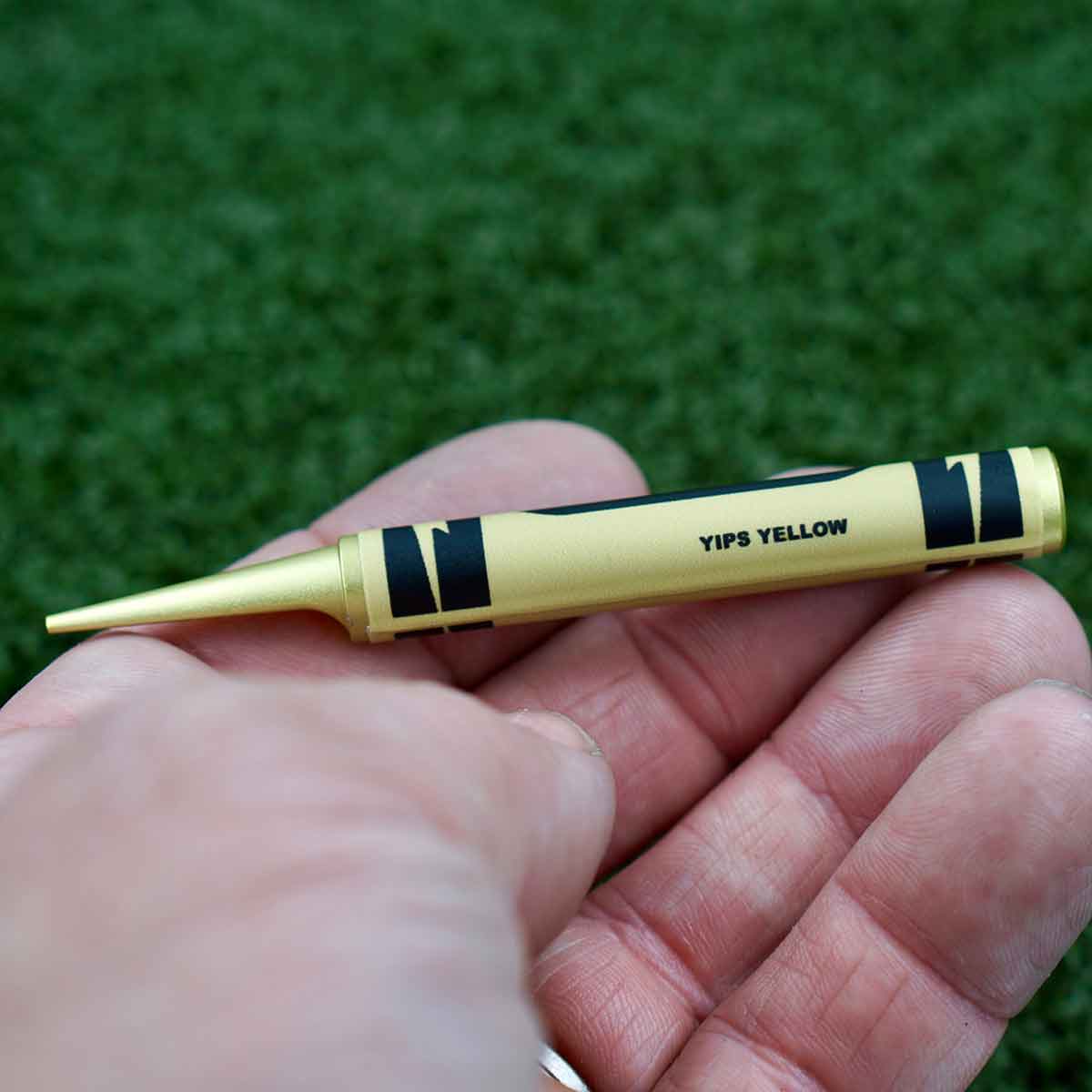 Yellow Crayon Golf Divot Tool